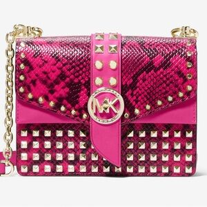 Michael Kors Fuchsia Studded Crossbody Bag